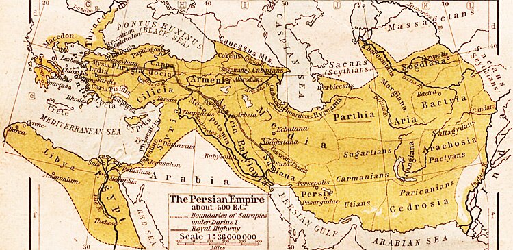      I   .. | Persian Empire map approx 500 B.C.
